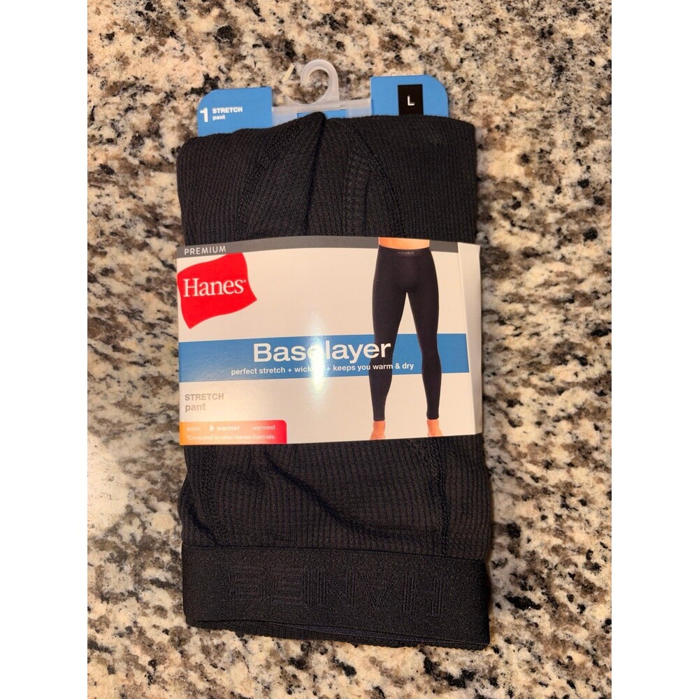 Hanes Men's Thermal Performance Pant - Black L